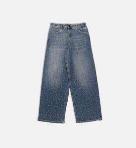 بنطال واسع بزر إغلاق مرصع