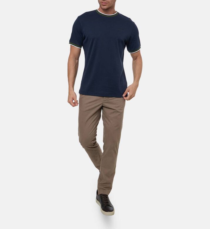 Hackett London Stripe-print Short-sleeve T-shirt, Navy, Xl, Model View