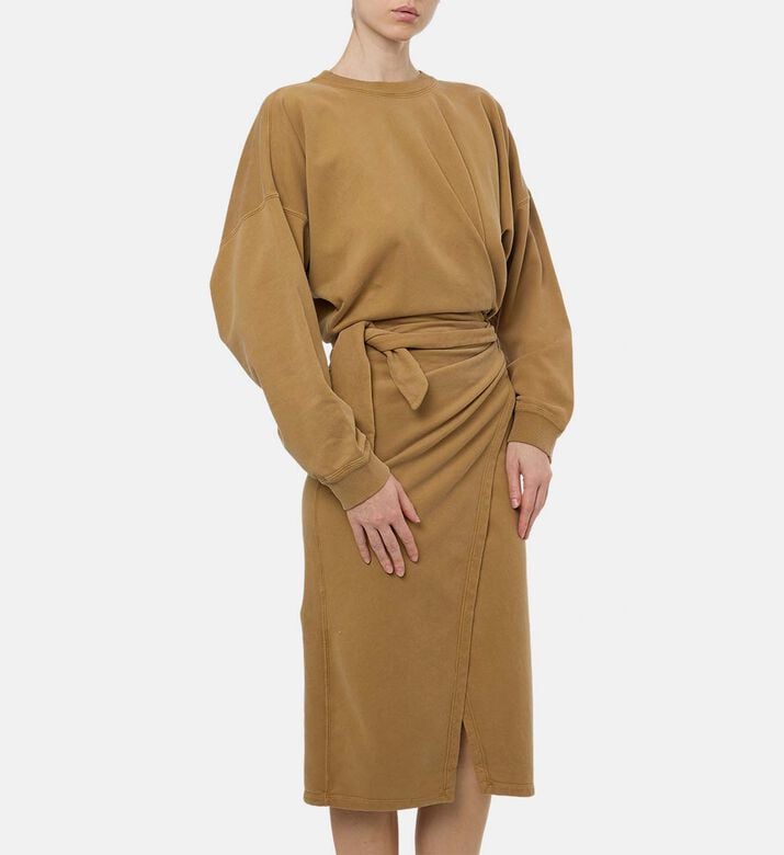 Isabel Marant Tie Knot Long-sleeve Dress, Model View Isabel Marant Tie Knot Long-sleeve Dress, Model View