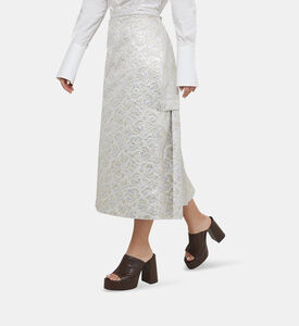 Pleated Back Detail Midi Skirt