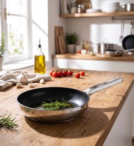 Mepra Satin Stainless Steel Pan, Silver, 28-cm, Model View