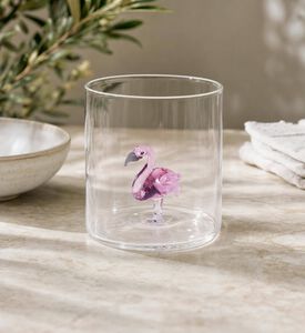 Wd Lifestyle Flamingo Borosilicate Tumbler, Model View