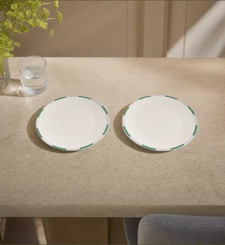&k Amsterdam Round Large Plate Set-2, Green, Model View