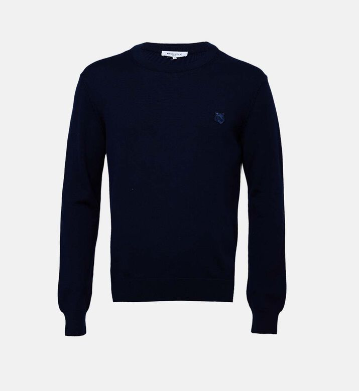 سترة بقصة عادية ورقعة رأس ثعلب جريئة