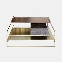 Architect Marble Wood Coffee Table