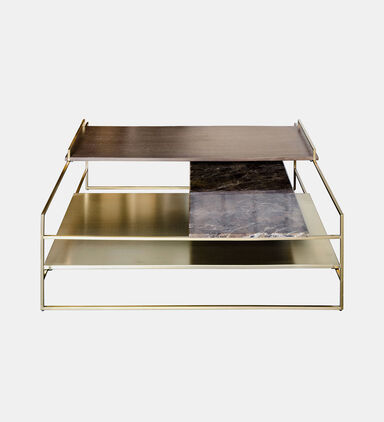 Architect Marble Wood Coffee Table