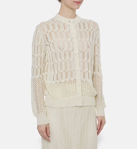 Jil Sander Zig-zag Pointelle Cardigan, Model View