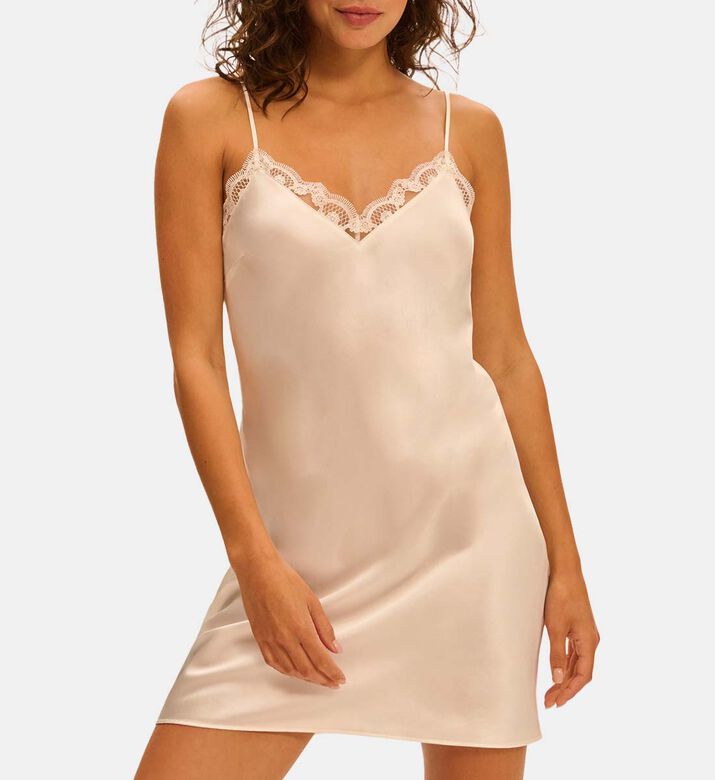 فستان نوم ساتان بياقة بشكل في