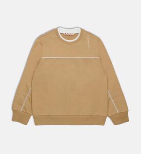 Lined-details Crewneck Sweatshirt