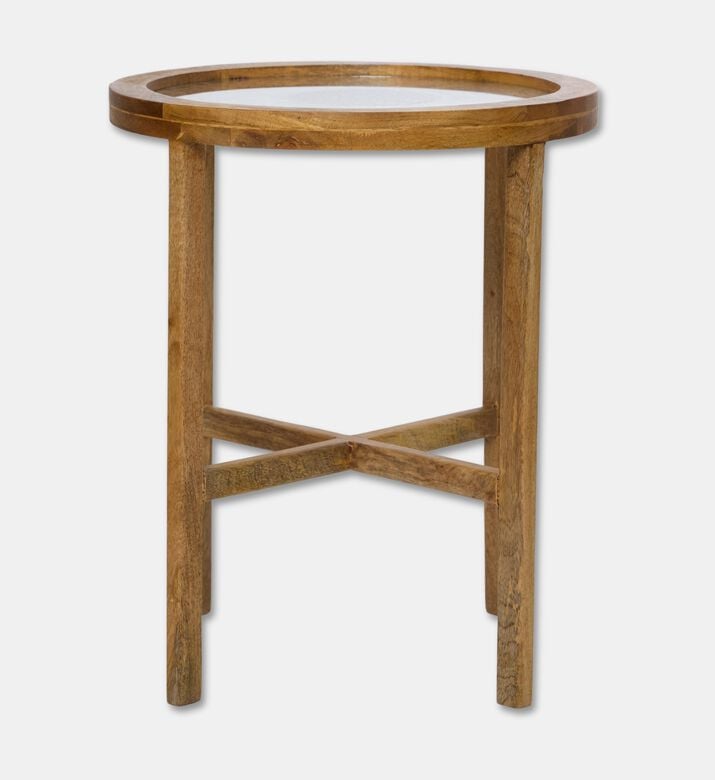 Home Deco and More Large Round-shape Table, Light-brown, 60-cm, Packshot View