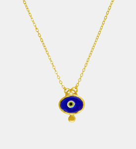Ottoman Hands Evil Eye Pendant Necklace, Navy, Packshot View