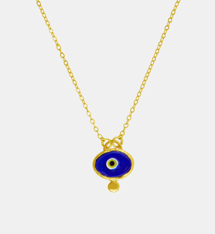 Ottoman Hands Evil Eye Pendant Necklace, Navy, Packshot View