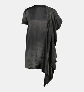 فستان غير متماثل بأكمام قصيرة