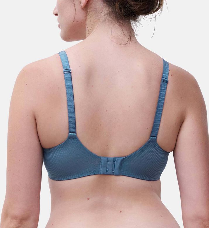Chantelle Adjustable Straps Demi-cup Bra, Blue, 95, F, Model View