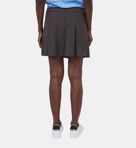 Prince Of Wales Wool Pleated Wrap Mini Skirt