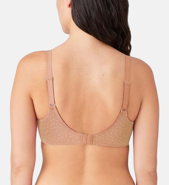 Wacoal Back Appeal Dotted T-shirt Bra, Beige, 100, E, Model View