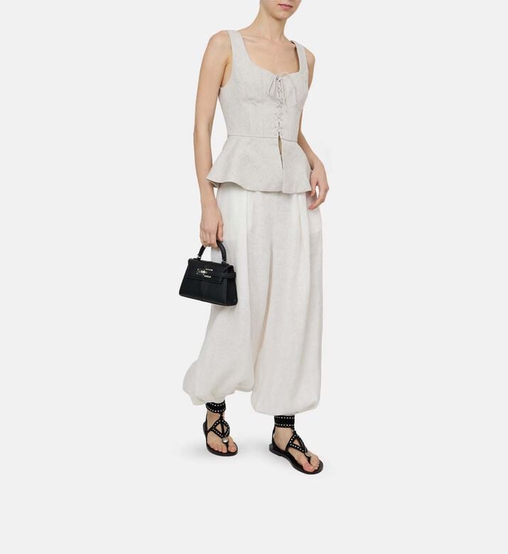 Teresa Linen Wide-leg Pants