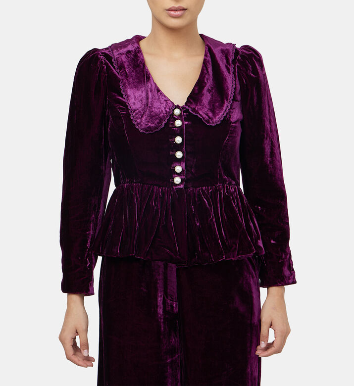 Princess Velvet Peplum Top