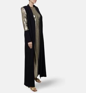 I Am The Company Nadia Contrast Gold Sleeves Abaya, Model View