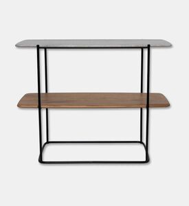 Home Deco and More Shard Single 2-shelves Shelving Unit, Oak, Packshot View