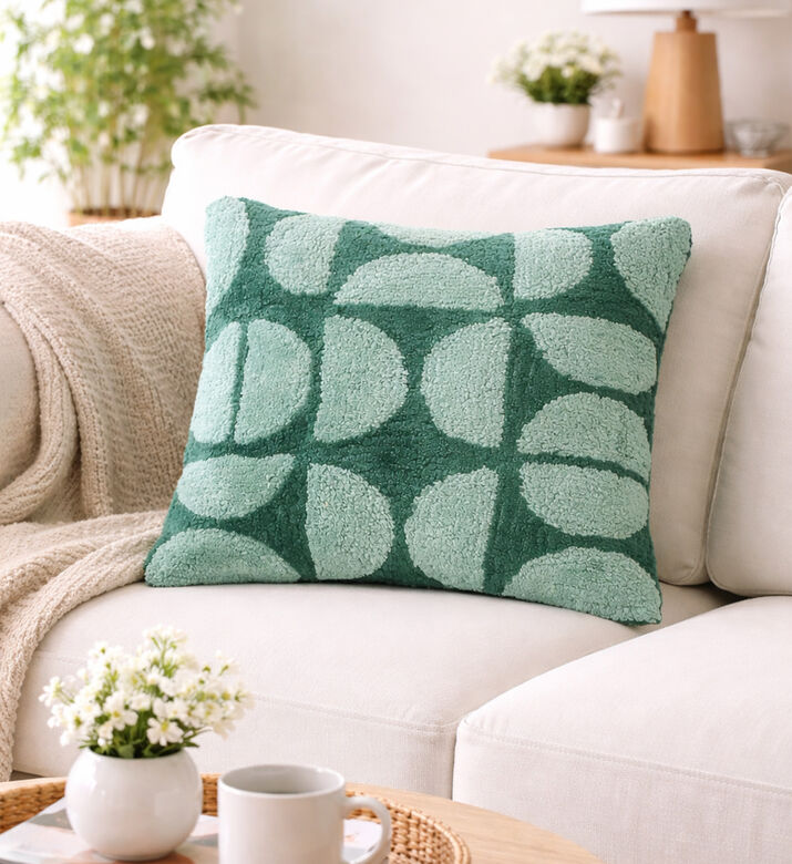 Home Deco and More Polly Tufted Semi-circle Throw Pillow 45x45 Cm, Packshot View