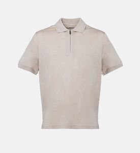 Cotton Front Half-zip Polo Shirt