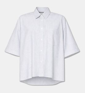 MM6 Pinstripe Oversized Short-sleeve Shirt, Packshot View