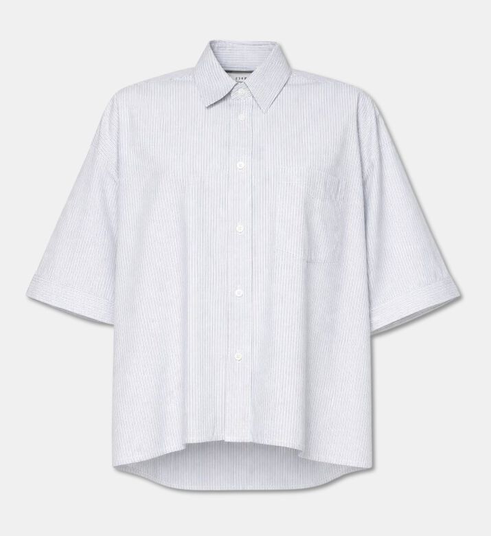 MM6 Pinstripe Oversized Short-sleeve Shirt, Packshot View