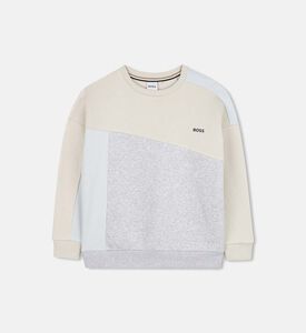 سويت شيرت قطن وصوف ناعم مقسم بألوان