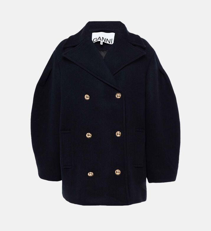 Ganni Double-breasted Closure Coat, Packshot View