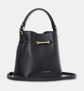Strathberry Corda Smooth Leather Mini Bucket Bag, Black, Packshot View