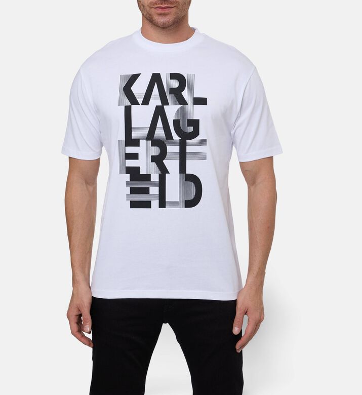 Karl Lagerfeld Jersey Cotton Printed Oversized T-shirt, Model View