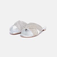 Leather Braided Crossover Strap Sandals