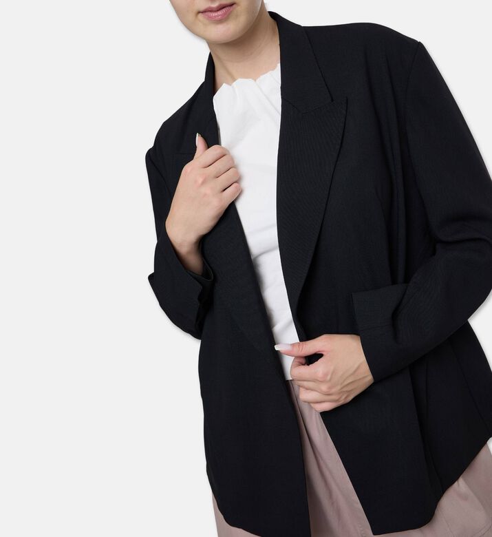 Dawei Button Closure Long-sleeve Blazer, Model View