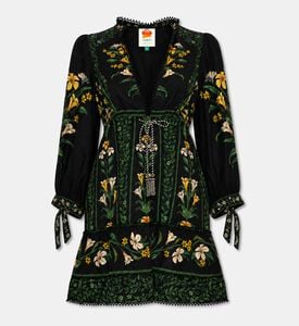 Farm Rio Black Flowers Arch Mini Dress, Packshot View