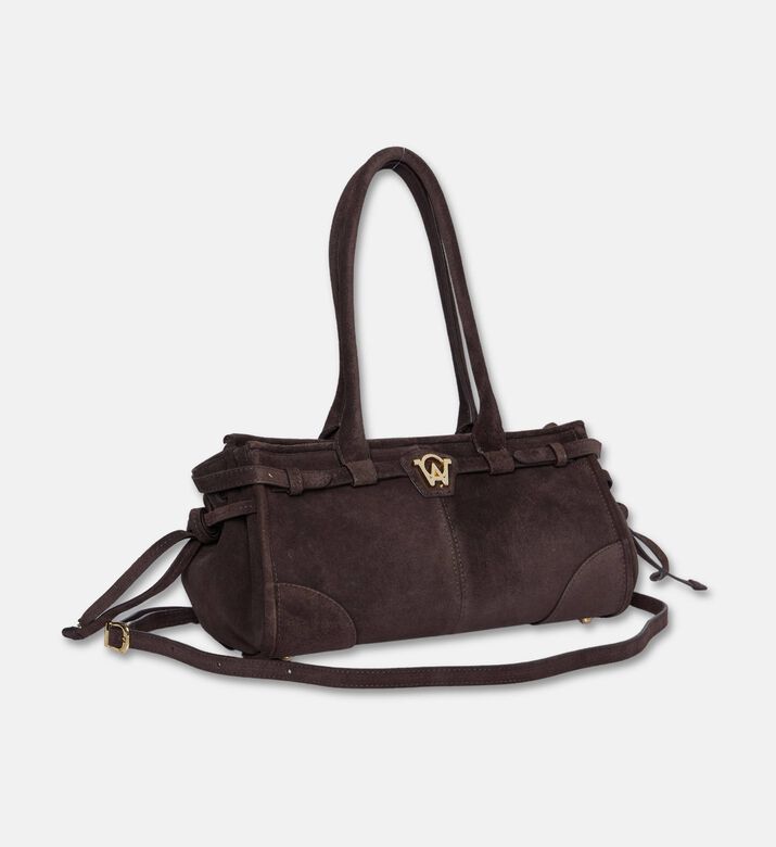 Manc Baby Jane Suede Leather Bag, Brown, Packshot View