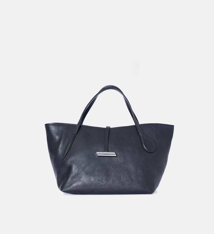 Leather Top Handle Tote Bag
