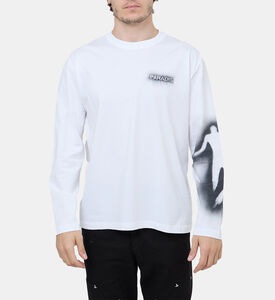 Spray-paint Graphic Long-sleeve Sweatshirt