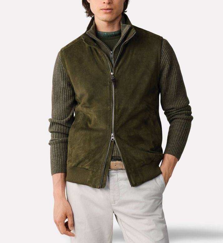 Hackett London Gilet Suede, Model View