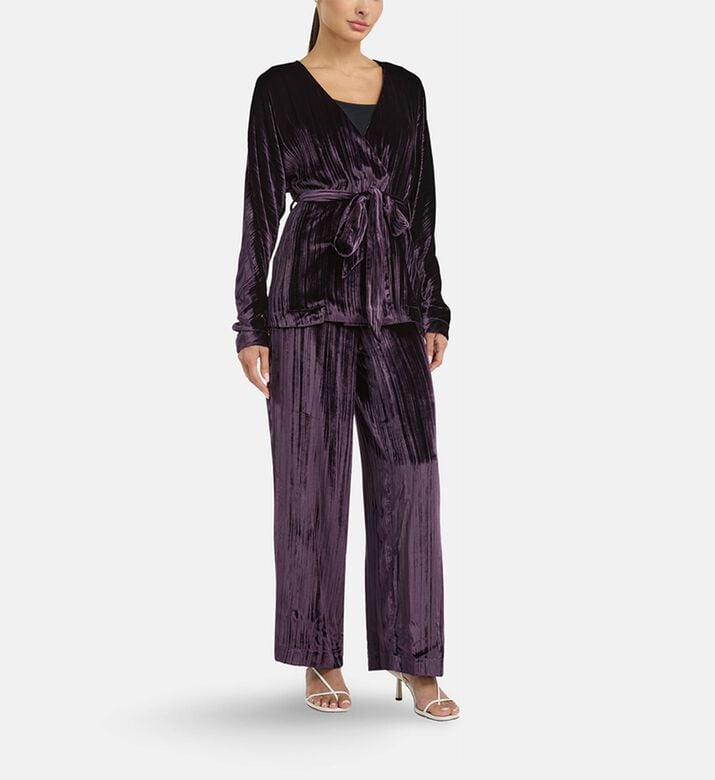 Carter and White Perrine Velvet Tie Blouse, Model View