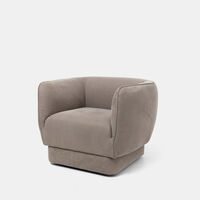 Moon Metal Leg Swivel Arm Chair
