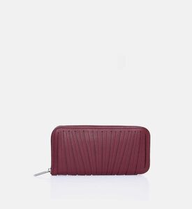 Camille Fournet Pleated Calf Leather Wallet, Burgundy, Packshot View