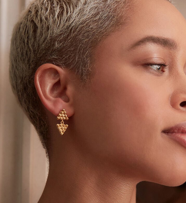 Ottoman Hands Azar Triangle-shape Drop Earrings, Packshot View Ottoman Hands Azar Triangle-shape Drop Earrings, Packshot View