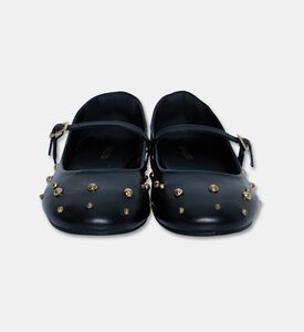 Arezzo Leather Mary Jane Flats, Black, Eu-39, Packshot View