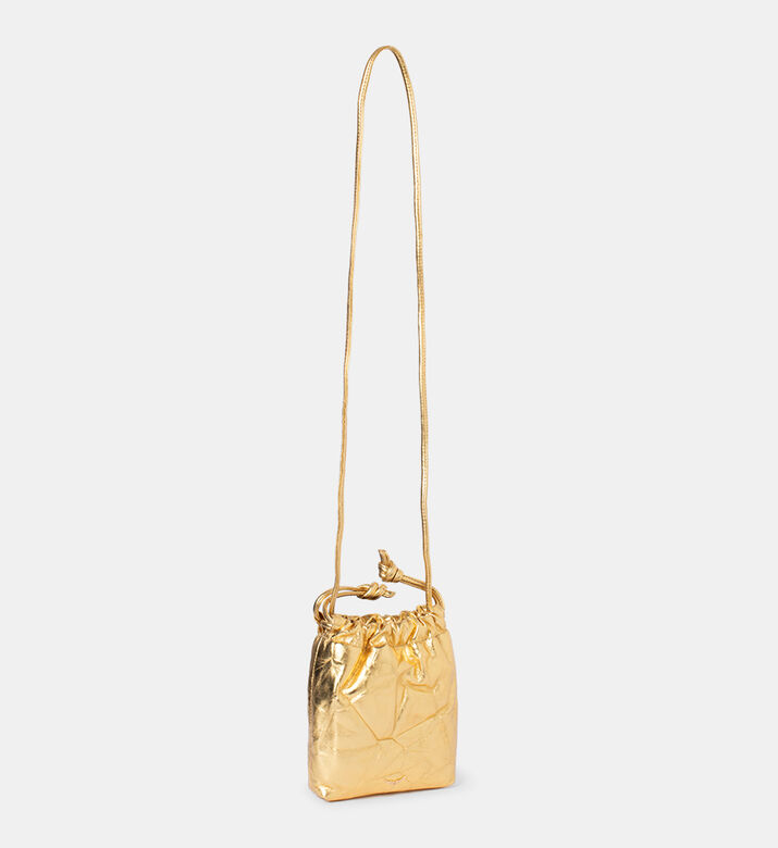 Rock To Go Creased Metallic Bucket Bag