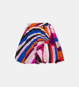 تنورة قطن واسعة بطبعة قزحية