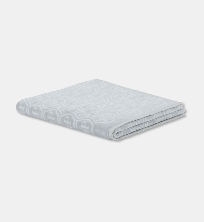 Philip Plein Rectangular Logo Pattern Bath Towel, White, 95x150-cm, Packshot View