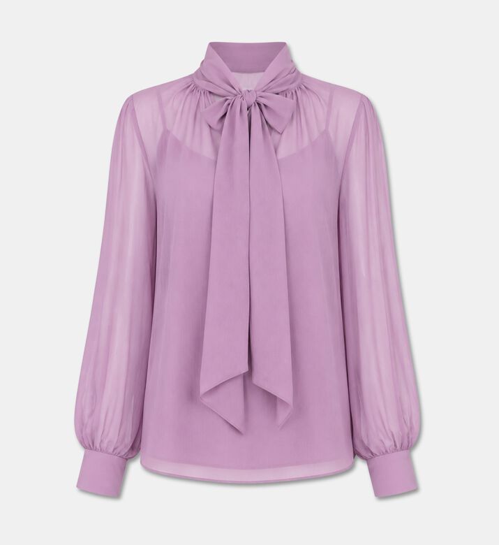 Carter and White Sheer Silk Bow Blouse, Packshot View