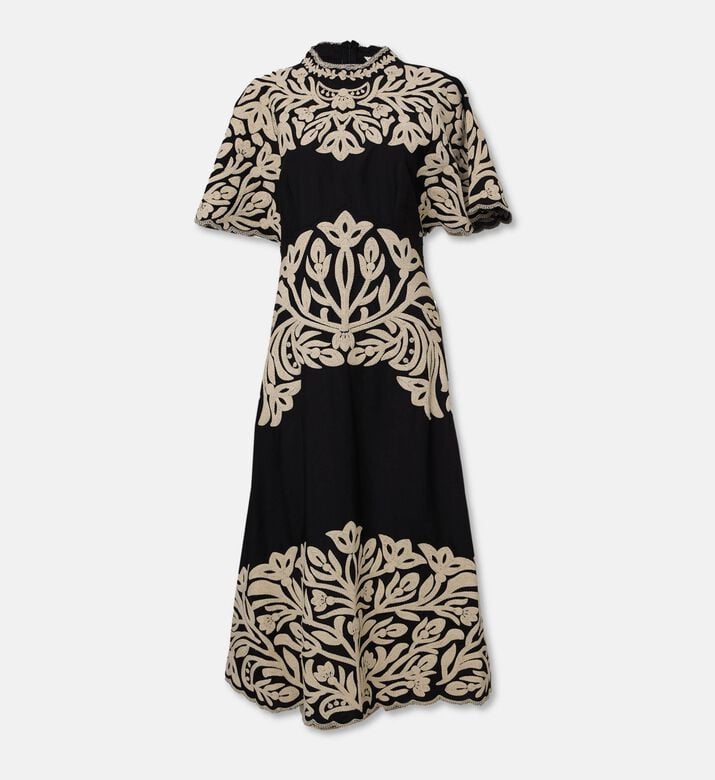 Sea NY Alexandra Contrast Embroidery A-line Dress, Packshot View