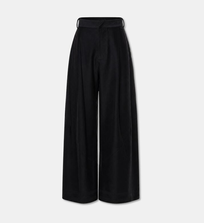 Martan Jo Button Closure Wide-leg Pants, Black, L, Packshot View